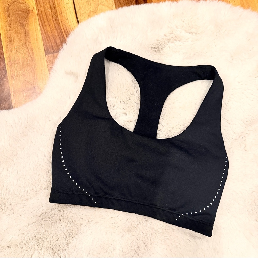 BuffBunny Black Sports Bra with Silver Dots